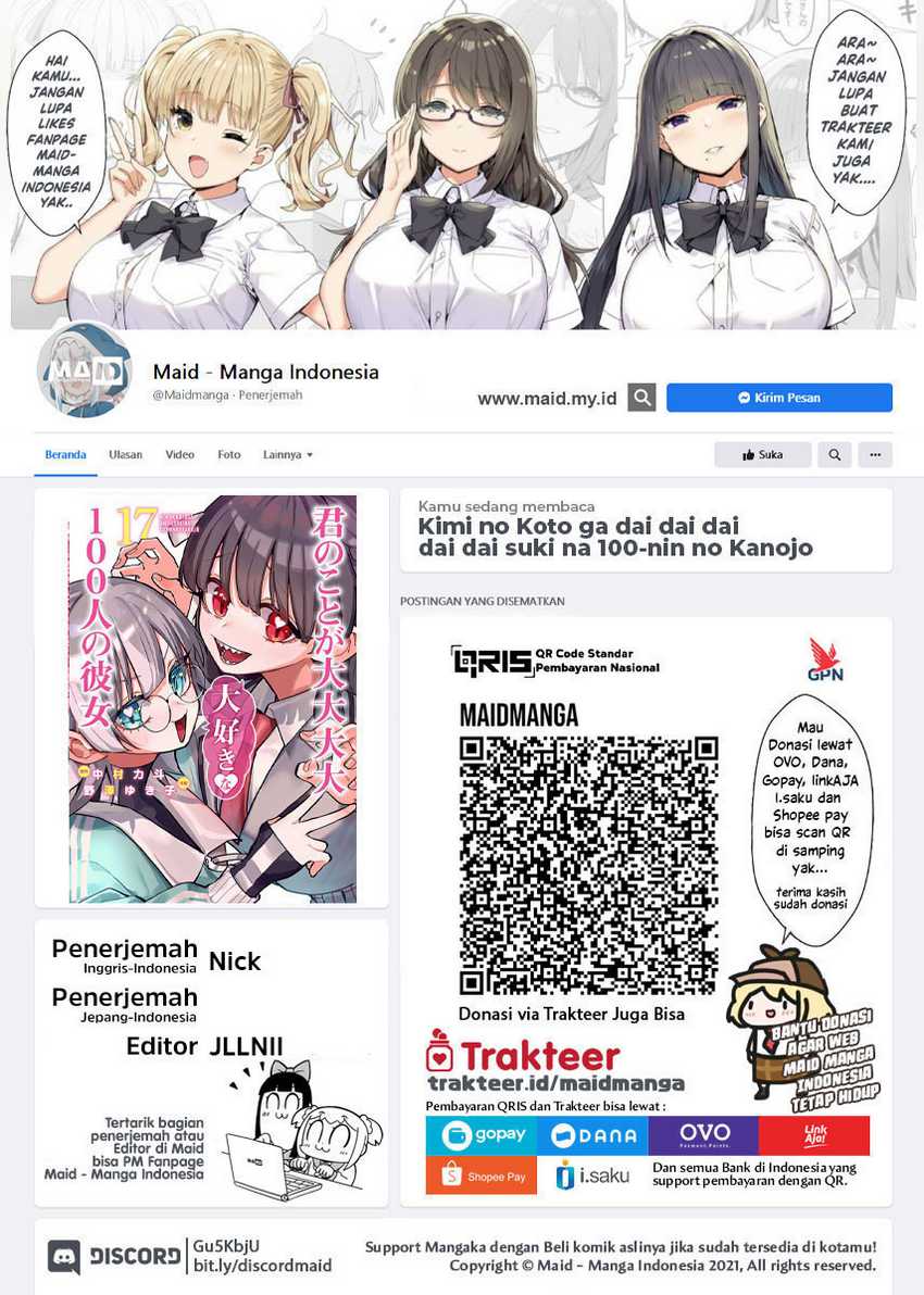 Kimi no Koto ga Dai Dai Dai Dai Daisuki na 100-ri no Kanojo Chapter 129 Bahasa Indonesia